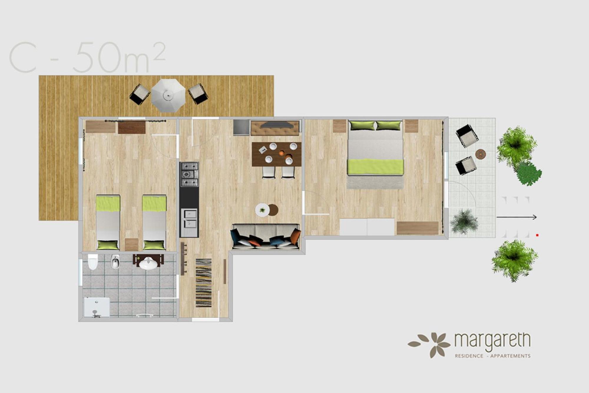 كامبو توريس Residence Margareth الغرفة الصورة